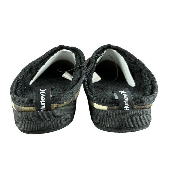 Hurley Duke Comfort Memory Foam Green Black Camo Slip On Slipper Men's Size M - Picture 5 of 8